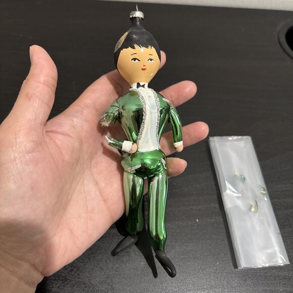 VTG 60s Soffieria De Carlini Hand Blown Glass Male Skater 6.5” Ornament DMG - Picture 4 of 11